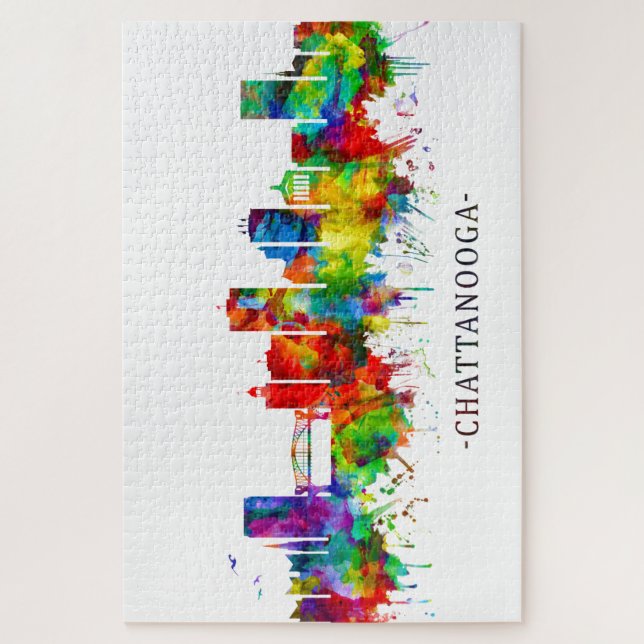 Quebra-cabeça Chattanooga Tennessee Skyline (Vertical)