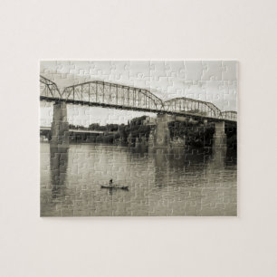 Quebra-cabeça Chattanooga, TN - Ponte da Rua Walnut em B&W