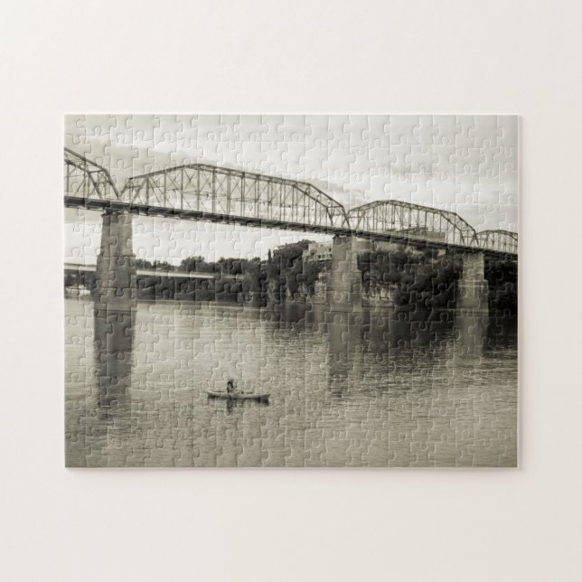 Quebra-cabeça Chattanooga, TN - Ponte Walnut Street 11x14 (Horizontal)