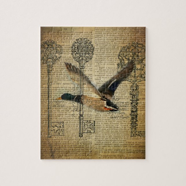 Quebra-cabeça chaves de esqueleto rústicas patos-reais do país o (Vertical)