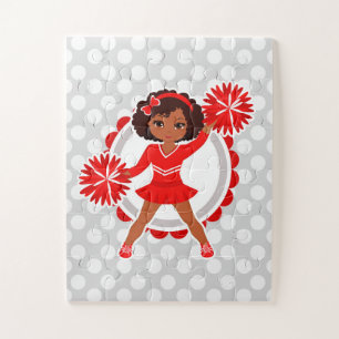 Quebra-cabeça Cheerleader - Alegre Americano Vermelho e Bonito