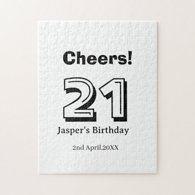 Quebra-cabeça Cheers 21 birthday bold letter name boy man gifts  (Vertical)