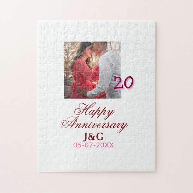 Quebra-cabeça Cheers to 20 Years happy anniversary add photo dat (Vertical)
