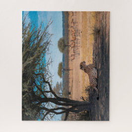 Quebra-cabeça Cheetah Descendendo Em Acacia Tree