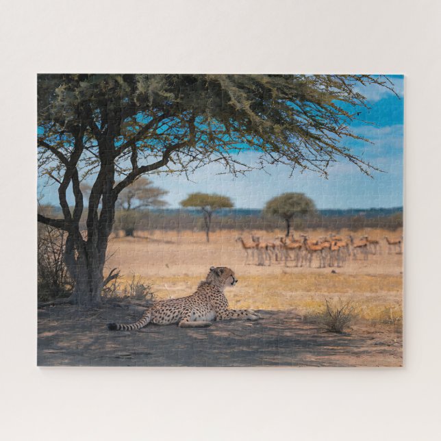 Quebra-cabeça Cheetah Descendendo Em Acacia Tree (Horizontal)