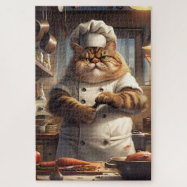 Quebra-cabeça Chef de Gato Culinário, Animal Engraçado, 1000 Peç