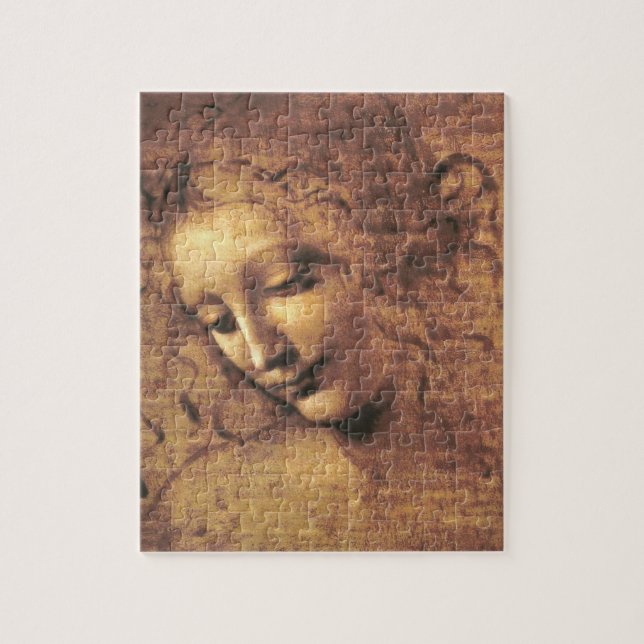 Quebra-cabeça Chefe de uma Mulher La Scapigliata Leonardo Da Vin (Vertical)