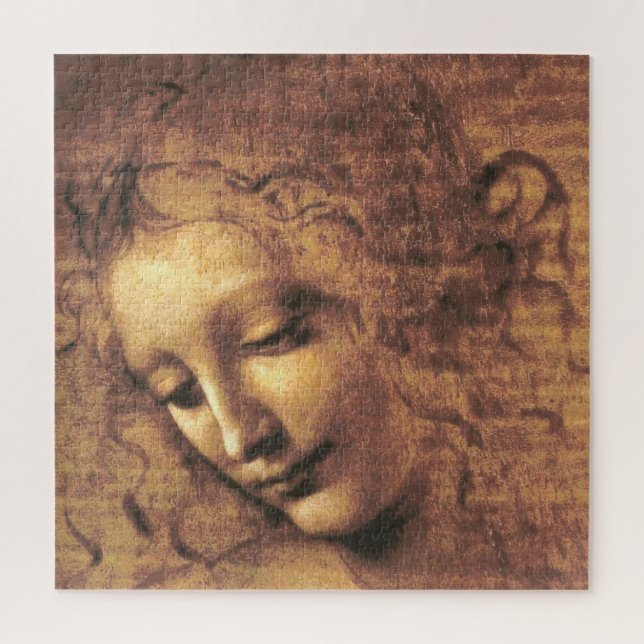 Quebra-cabeça Chefe de uma Mulher La Scapigliata Leonardo Da Vin (Vertical)
