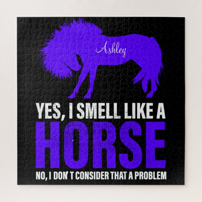 Quebra-cabeça Cheira como um cavalo na personalização real (Vertical)