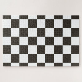 Quebra-cabeça Chequered Flag (Black and White) (Checker Pattern)