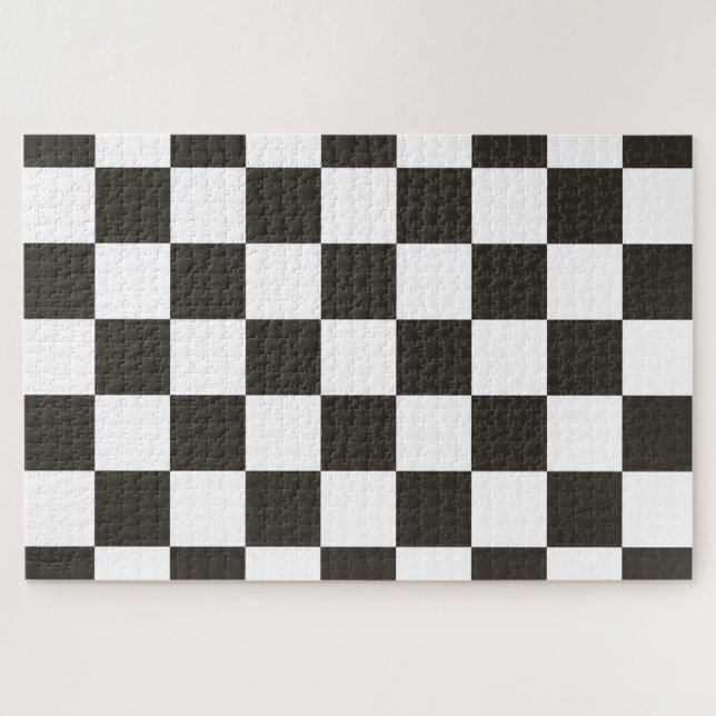 Quebra-cabeça Chequered Flag (Black and White) (Checker Pattern) (Horizontal)