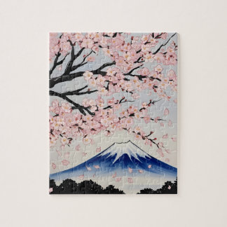 Quebra-cabeça Cherry Blossom and Mount Fuji Jigsaw Puzzle