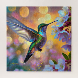 Quebra-cabeça Cherry Blossom Fantasy Hummingbird