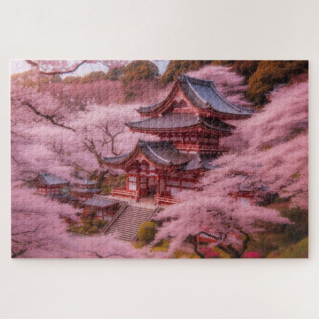 Quebra-cabeça Cherry Blossom - Paisagem Cêntica Respiratória (Horizontal)