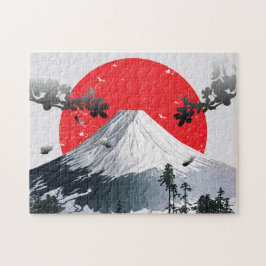 Quebra-cabeça Cherry Blossoms Monte Fuji Japão
