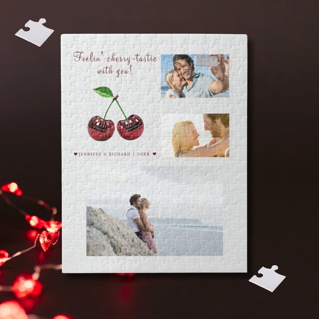 Quebra-cabeça Cherry Love Personated Dia de os namorados (Cherry Love Personalized Valentine's Day Puzzle)