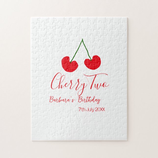 Quebra-cabeça Cherry two 2nd birthday red cherry kids simple  (Vertical)