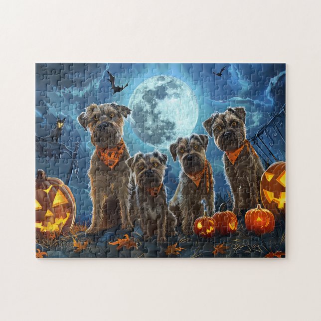 Quebra-cabeça Chesapeake Bay Terrier Halloween Spooky (Horizontal)