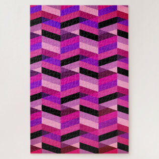 Quebra-cabeça Chevron/Herringbone Abstrato | Roxos e Violeta