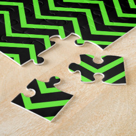 Quebra-cabeça Chevron Verde e Preto