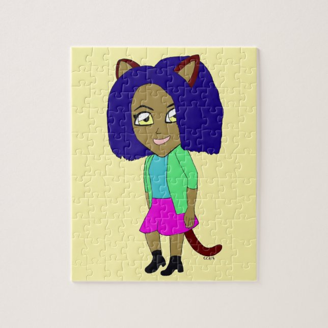 Quebra-cabeça chibi catgirl (Vertical)