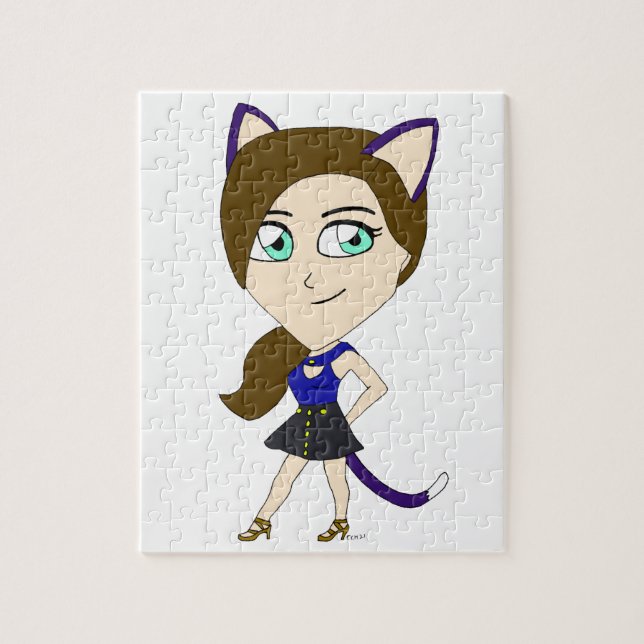 Quebra-cabeça chibi catgirl  (Vertical)