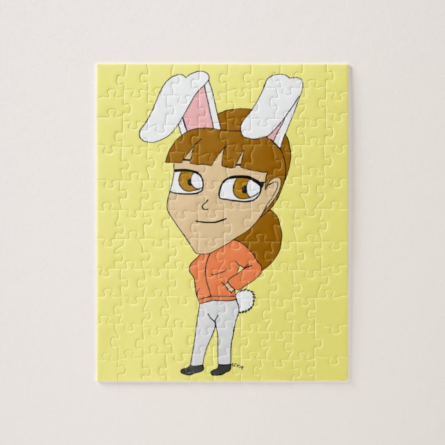 Quebra-cabeça chibi garotinha coelho   (Vertical)