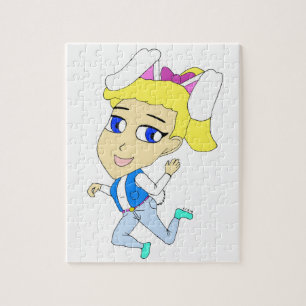 Quebra-cabeça chibi menina coelho