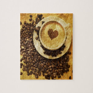 Quebra-cabeça Chic Java cappucccino Café Beans Café Lover