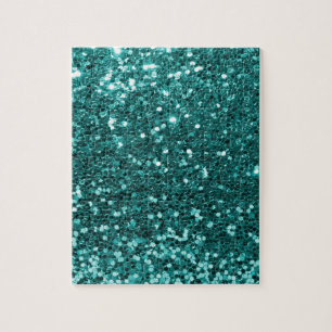 Quebra-cabeça Chic Teal Faux Glitter