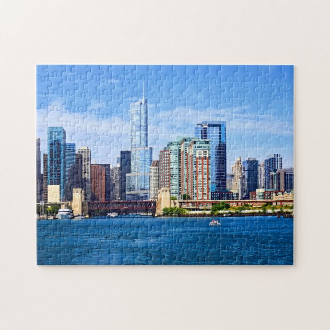 Quebra-cabeça Chicago IL - Vista do Lago Michigan (Horizontal)
