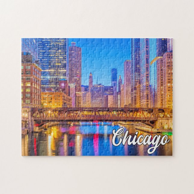 Quebra-cabeça Chicago, Illinois, Estados Unidos (Horizontal)