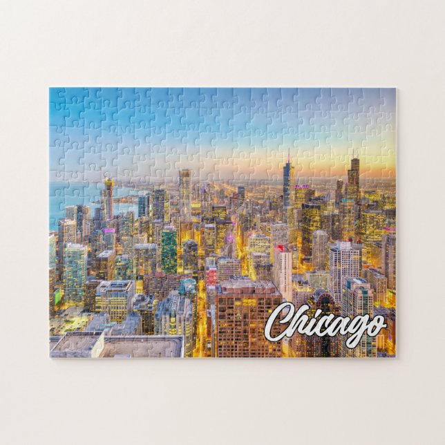 Quebra-cabeça Chicago, Illinois, Estados Unidos (Horizontal)