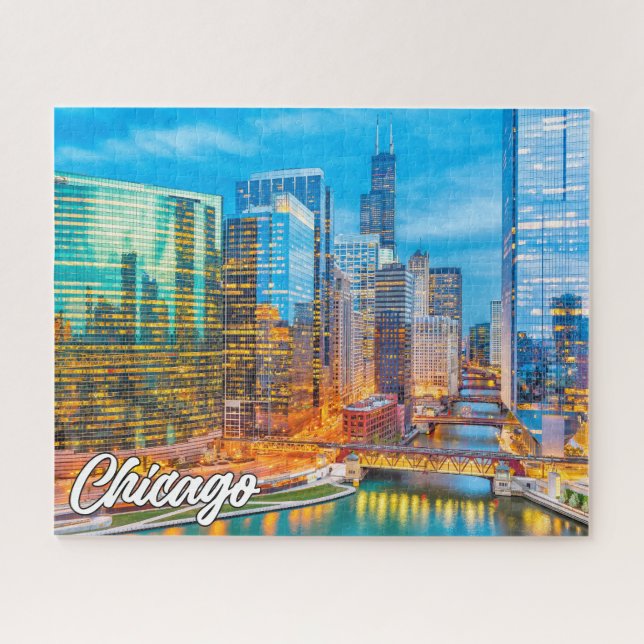 Quebra-cabeça Chicago, Illinois, Estados Unidos (Horizontal)