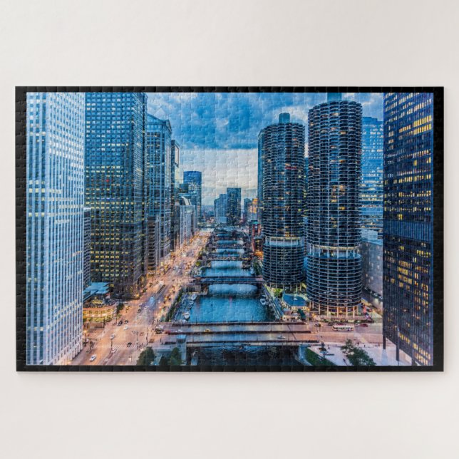 Quebra-cabeça Chicago River Jigsaw Puzzle (Horizontal)