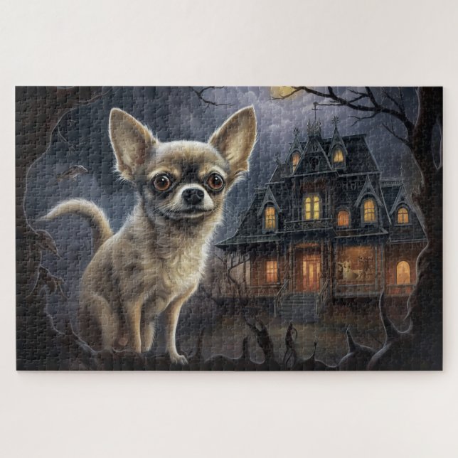 Quebra-cabeça chihuahua Halloween Scary (Horizontal)