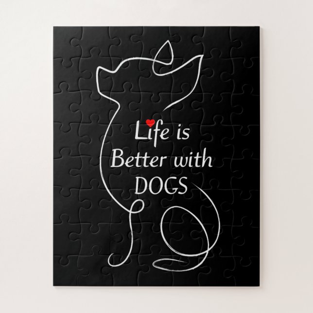 Quebra-cabeça Chihuahua Life É Melhor Com Cachorros Dotados (Vertical)