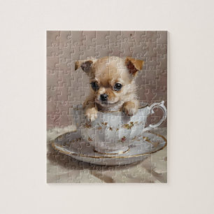 Quebra-cabeça Chihuahua Puppy em um Teacup,