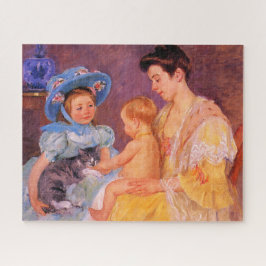 Quebra-cabeça Children Playing with a Cat (by Mary Cassatt)