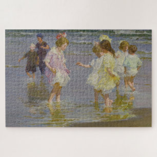 Quebra-cabeça Children Wading on the Beach (por E.H. Potthast)