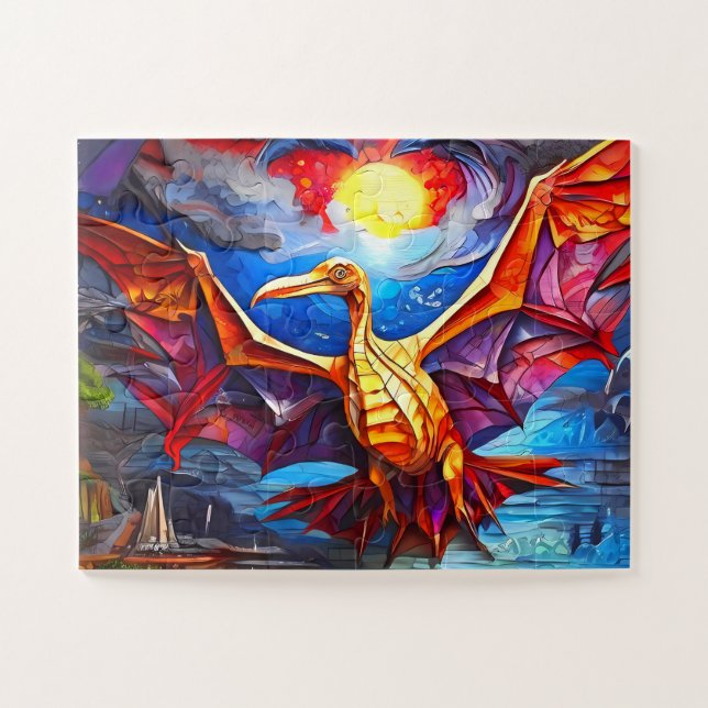 Quebra-cabeça Childrens Dinossauros coleção de fantasia mosaica (Horizontal)