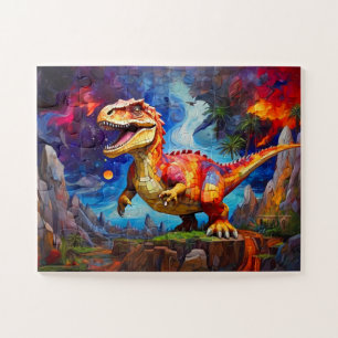 Quebra-cabeça Childrenus Dinossaur Mosaico Abstrato
