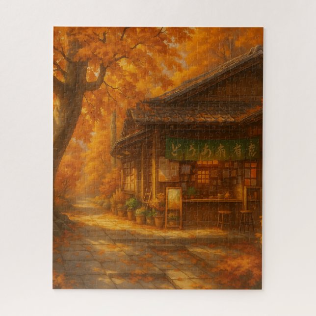 Quebra-cabeça Chill autumn cafe jigsaw puzzle (Vertical)