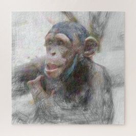 Quebra-cabeça Chimp — Jovem Animal Artístico