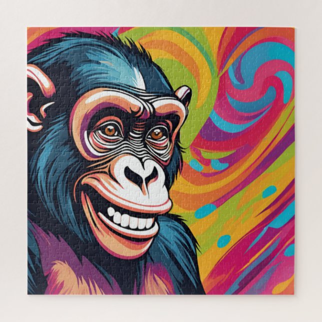 Quebra-cabeça Chimpanzé Engraçado e Louco (Vertical)