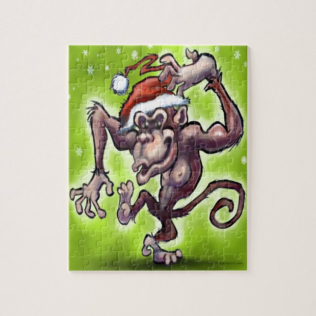 Quebra-cabeça Chimpanzee Christmas (Vertical)