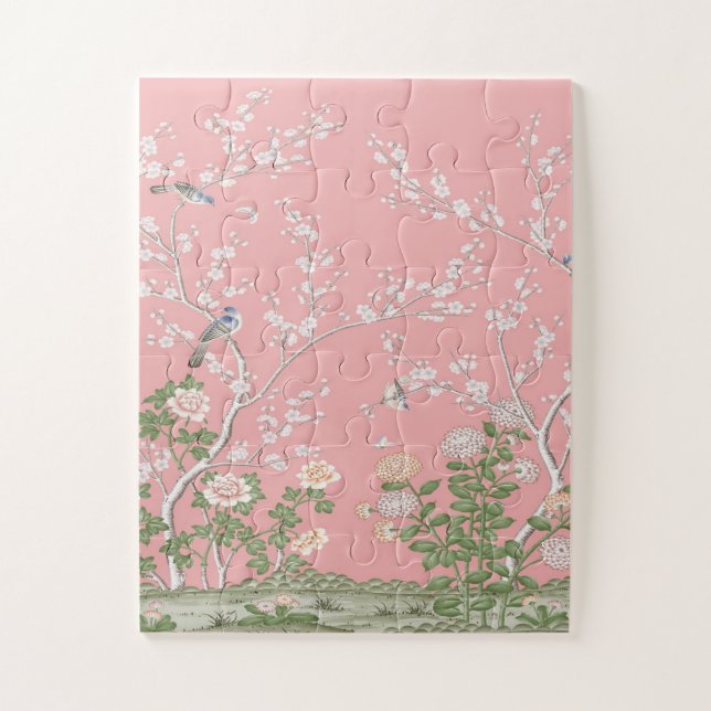 Quebra-cabeça Chinoiserie Rosa (Vertical)