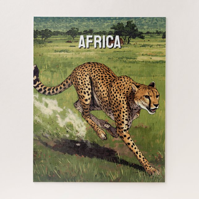 Quebra-cabeça Chita Cênica Retro África (Vertical)