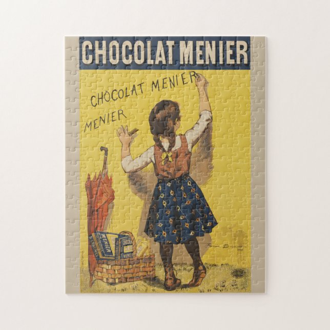 Quebra-cabeça Chocolat Menier Little Girl Escrevendo (Vertical)