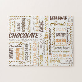 Quebra-cabeça Chocolate, amêndoas e Nuvem de Palavras de Chocola